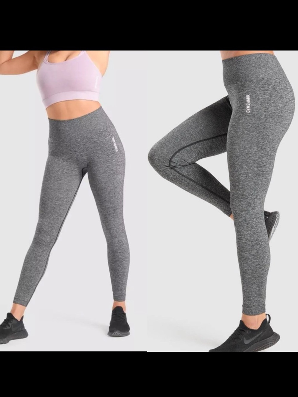 Gymshark Womens Adapt Legging Pants Marl Grey Seamless Athletic Leggings Medium